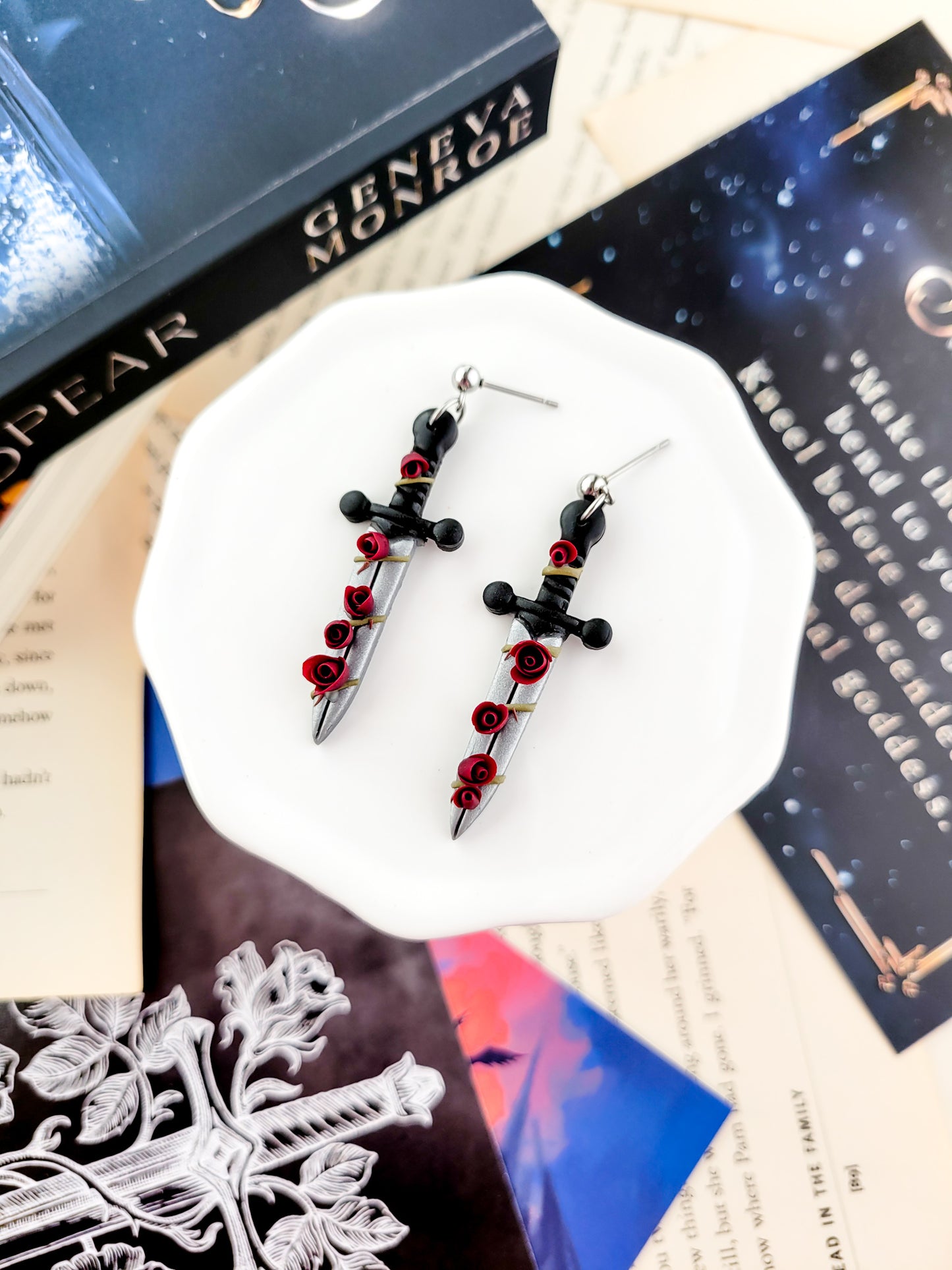 Rose Sword Earrings