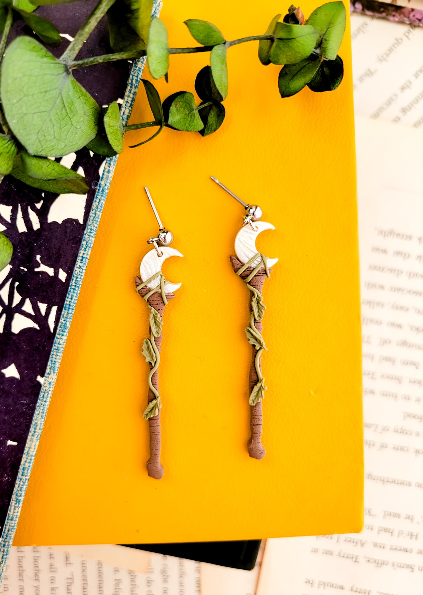 Moon Wizard Staff Earrings