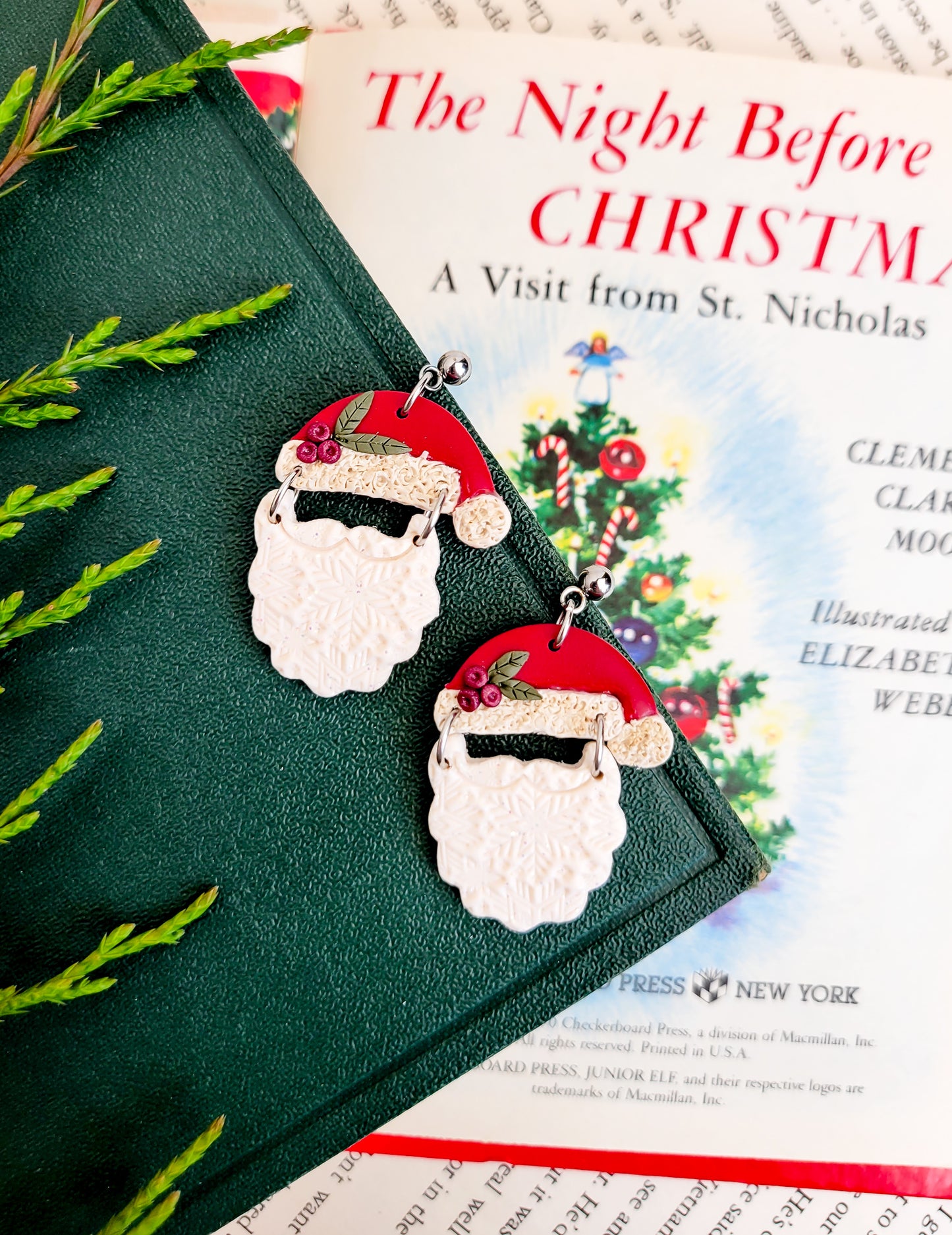 Jolly St. Nick Earrings- Holly