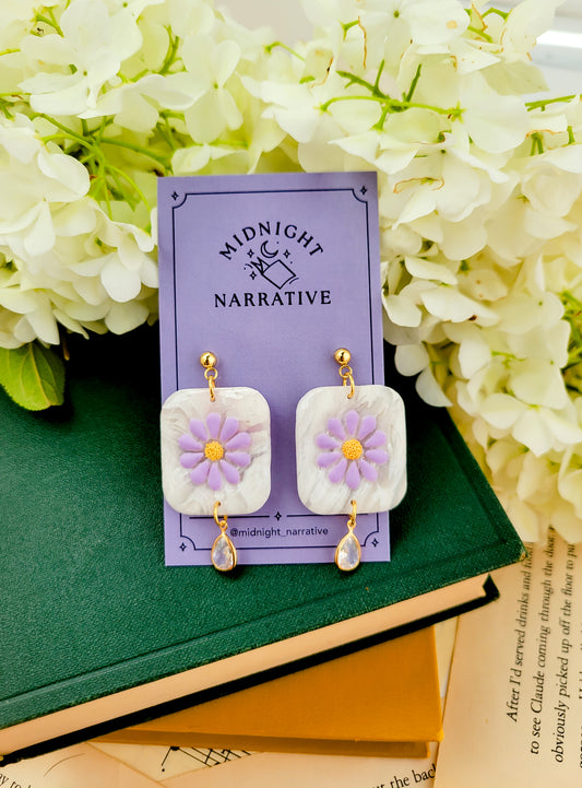 Purple Daisy Dangles