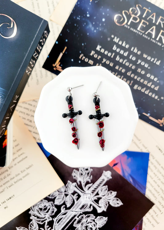 Rose Sword Earrings